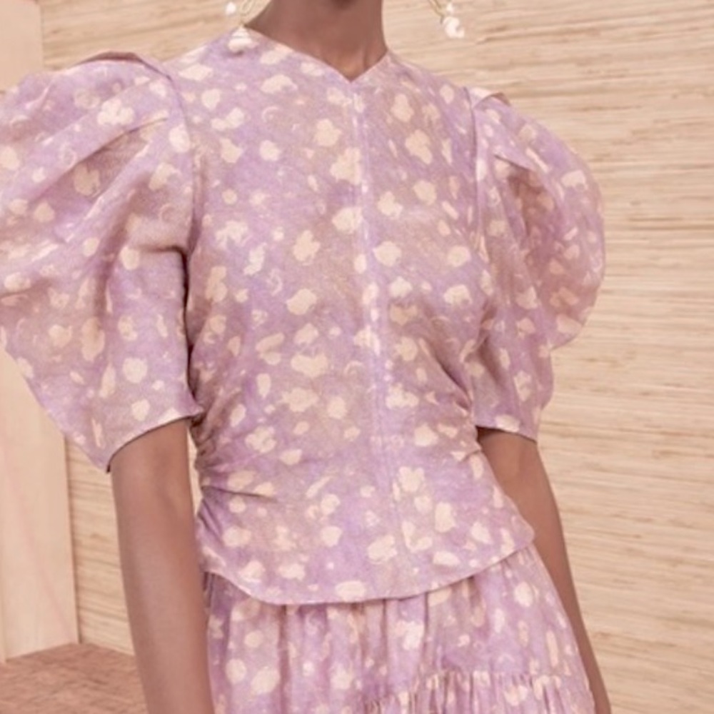 Ulla Johnson- Vera Top- Lavender Handprint Dot